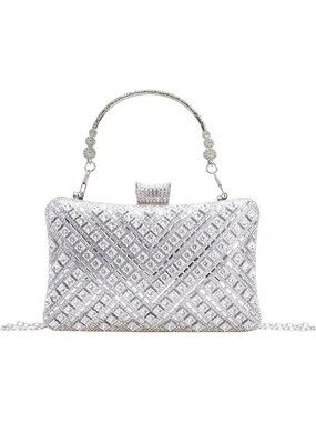 Rhinestone Purse for Women with Crystal Clasp,Sparkling Evening Bag Handbag